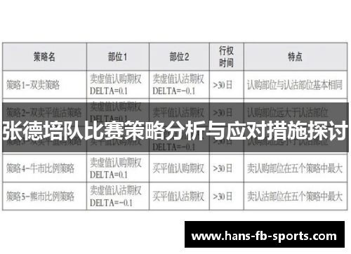 张德培队比赛策略分析与应对措施探讨